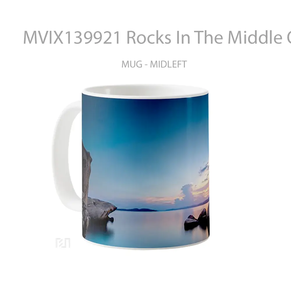 Mug Rocks In The Middle Of The Sea Gelas Pemandangan Alam - All-side / Desain