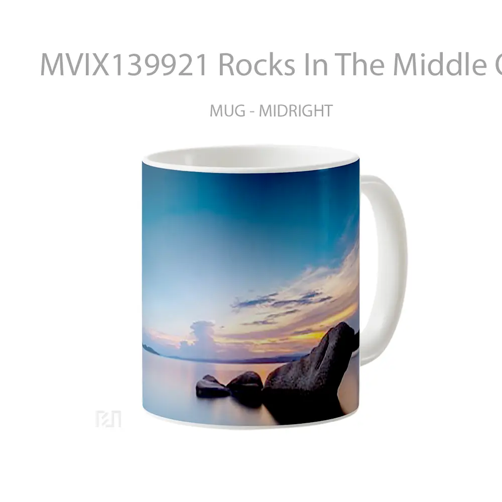 Mug Rocks In The Middle Of The Sea Gelas Pemandangan Alam - All-side / Desain
