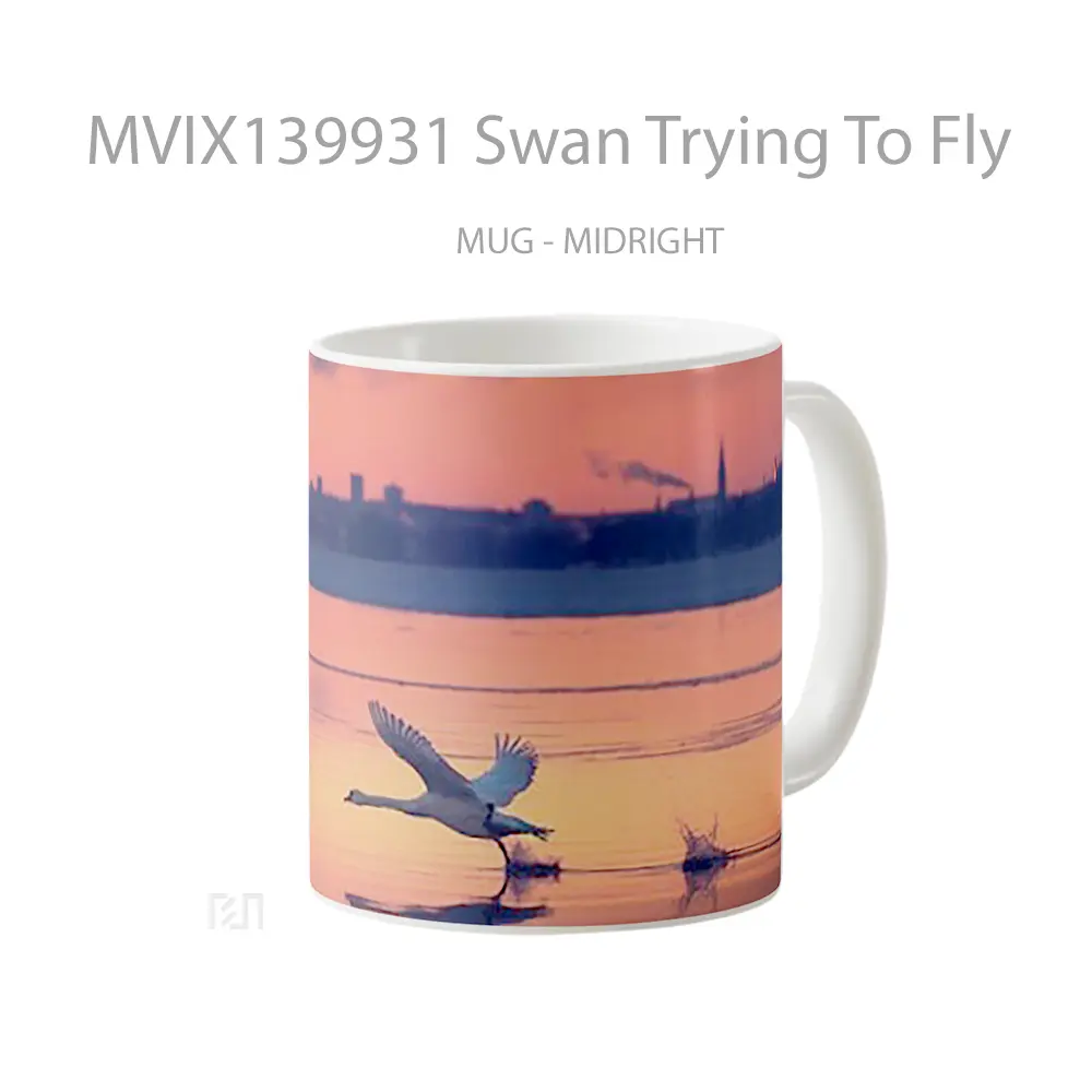 Mug Swan Trying To Fly Gelas Keramik Unik - All-side / Desain