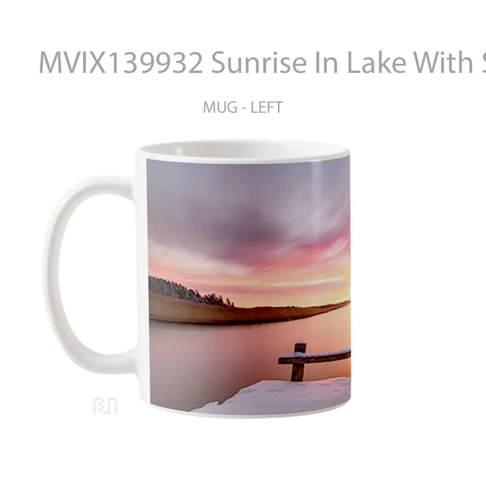 Mug Sunrise In Lake With Snow Gelas Pemandangan Alam - All-side / Desain