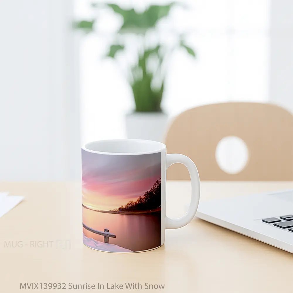 Mug Sunrise In Lake With Snow Gelas Pemandangan Alam - All-side / Desain