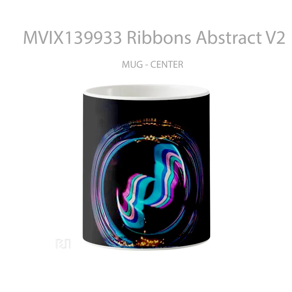 Mug Ribbons Abstract V2 Gelas Seni Modern