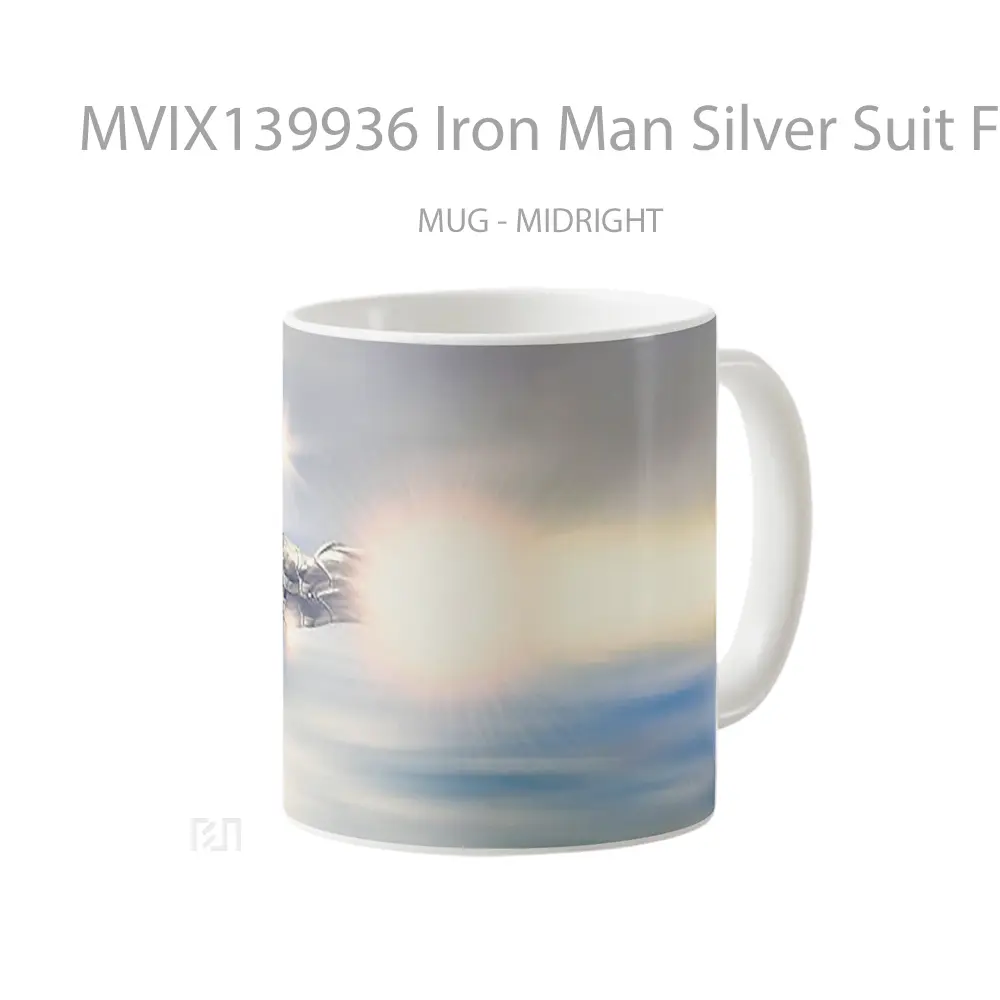 Mug Iron Man Silver Suit Flying Gelas Superhero - All-side / Desain