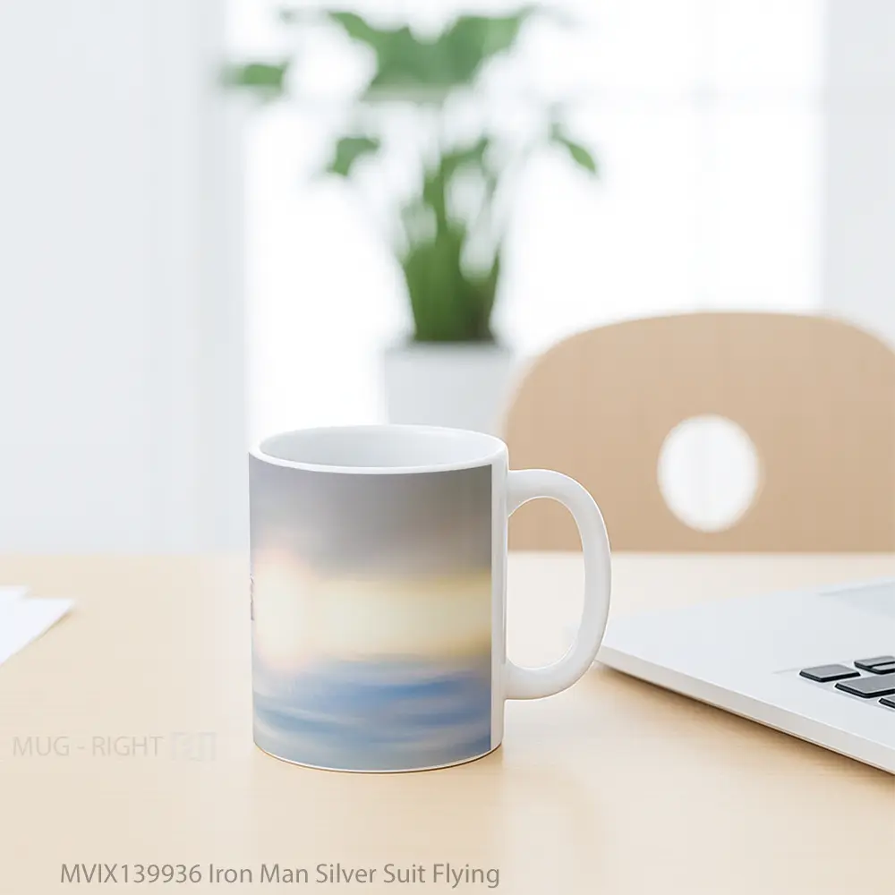 Mug Iron Man Silver Suit Flying Gelas Superhero - All-side / Desain