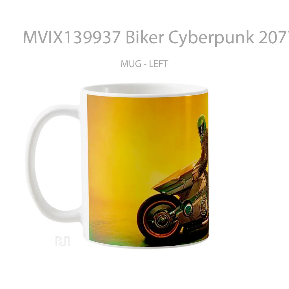 Mug Biker Cyberpunk 2077 Cangkir Gamer - All-side / Desain