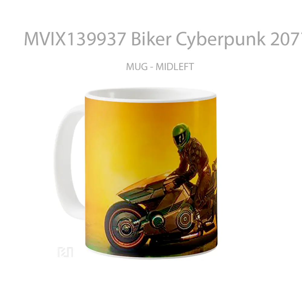 Mug Biker Cyberpunk 2077 Cangkir Gamer - All-side / Desain