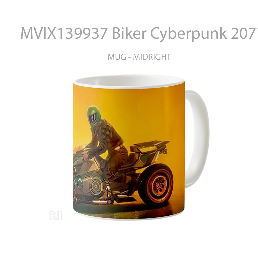 Mug Biker Cyberpunk 2077 Cangkir Gamer - All-side / Desain