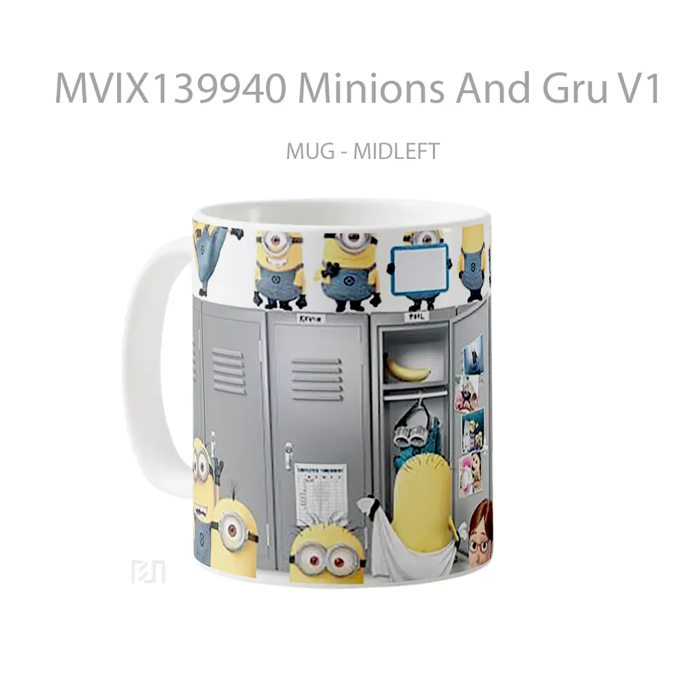 Mug Minions And Gru V1 Gelas Kartun - All-side / Desain