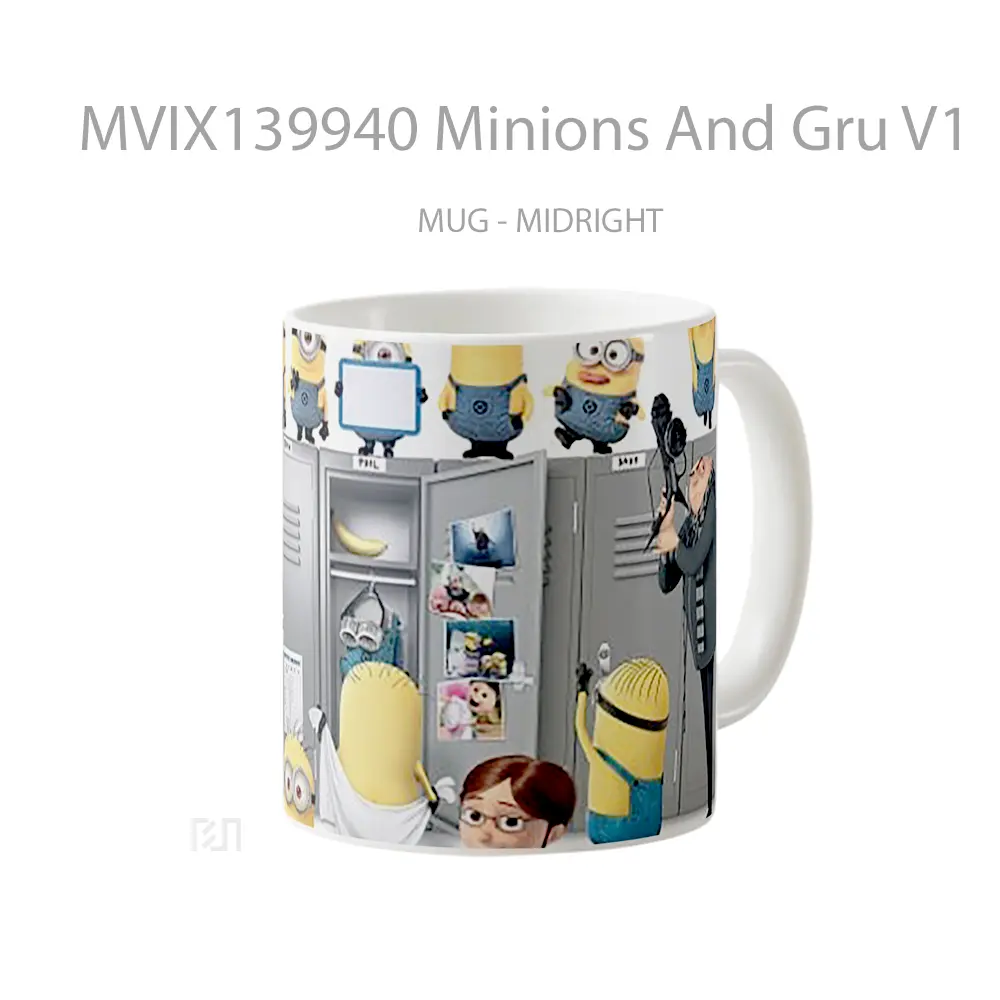 Mug Minions And Gru V1 Gelas Kartun - All-side / Desain