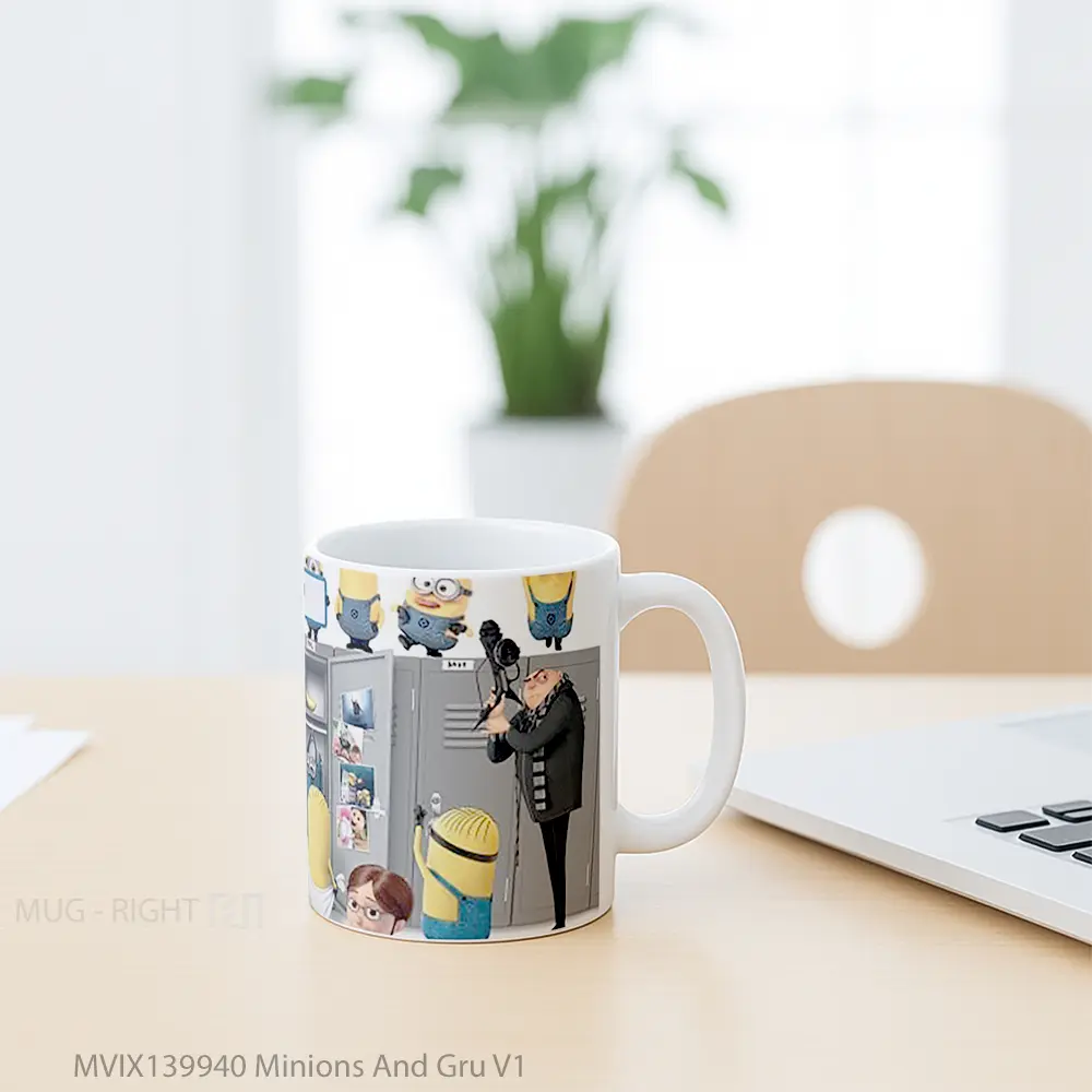 Mug Minions And Gru V1 Gelas Kartun - All-side / Desain