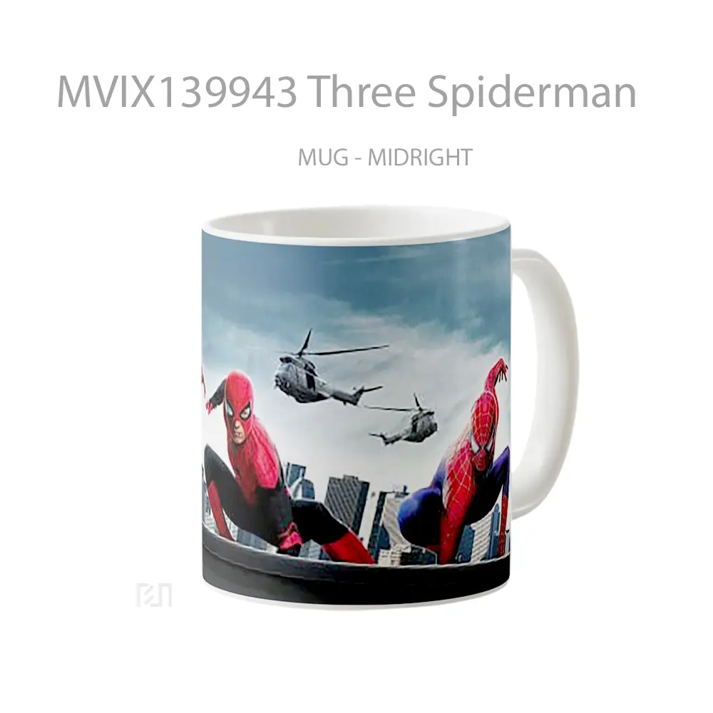 Mug Three Spiderman Gelas Superhero - All-side / Desain