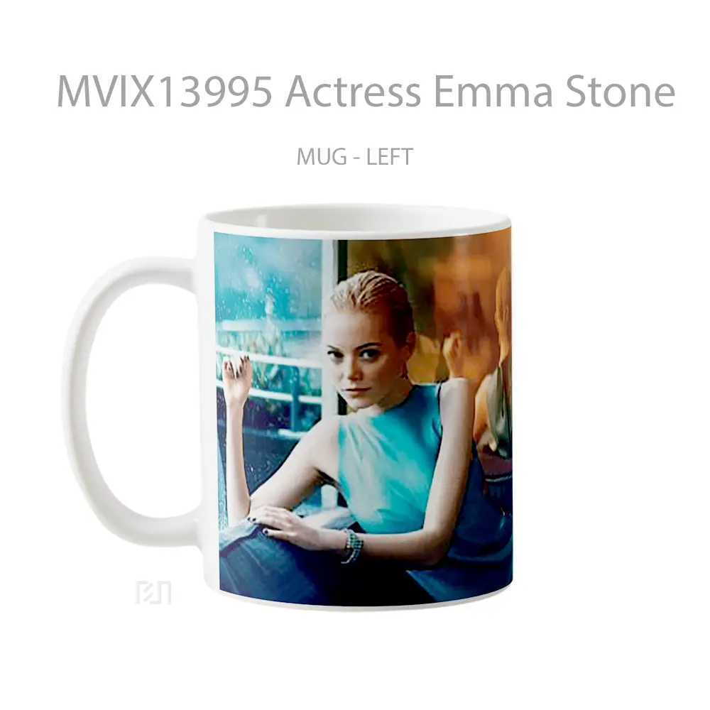 Mug Actress Emma Stone Gelas Selebriti - All-side / Desain