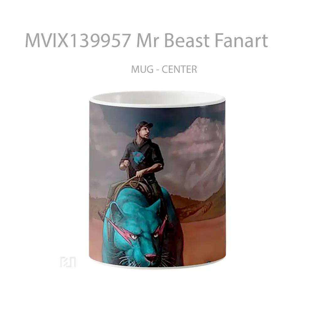 Mug Mr Beast Fanart Gelas Keramik Unik