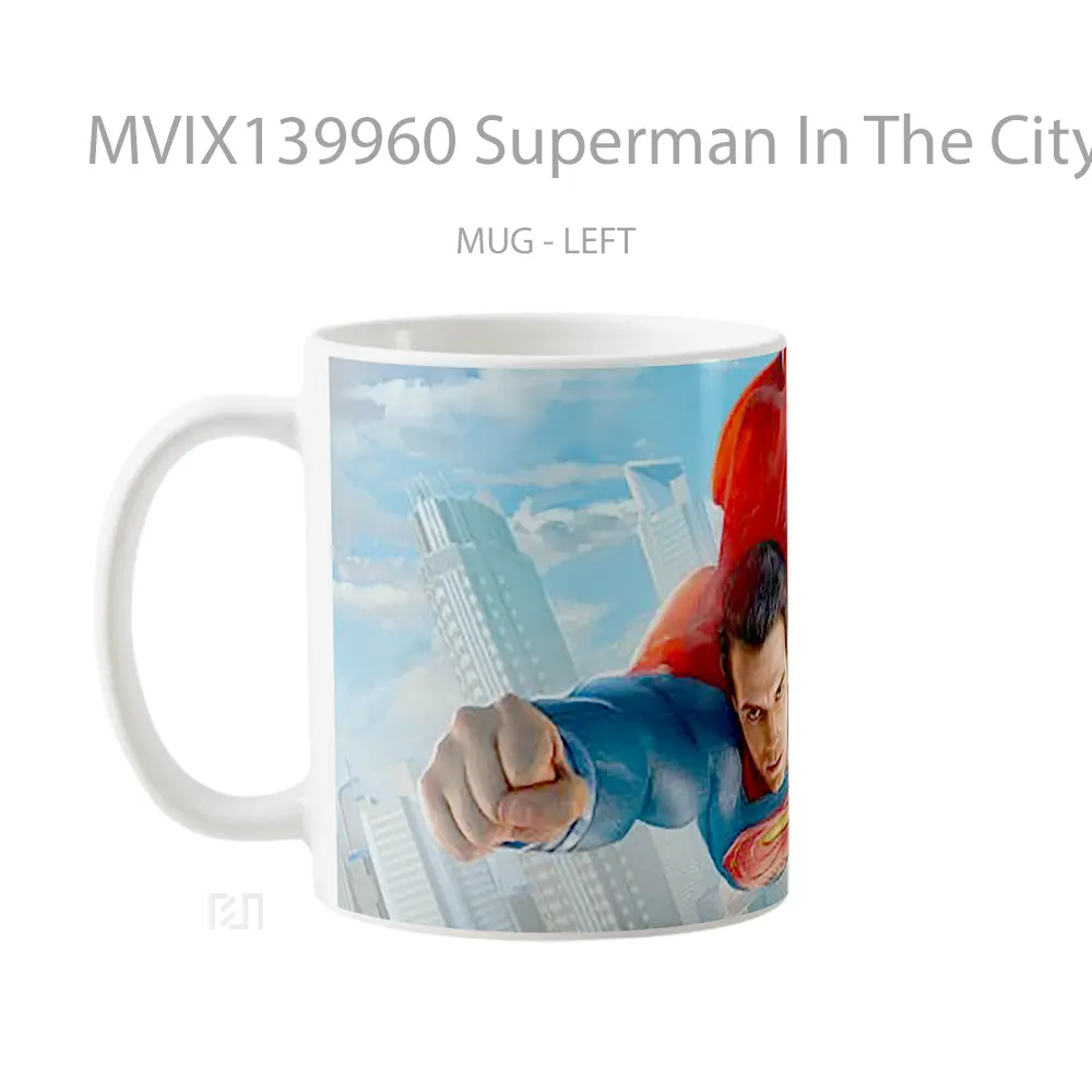 Mug Superman In The City Gelas Superhero - All-side / Desain