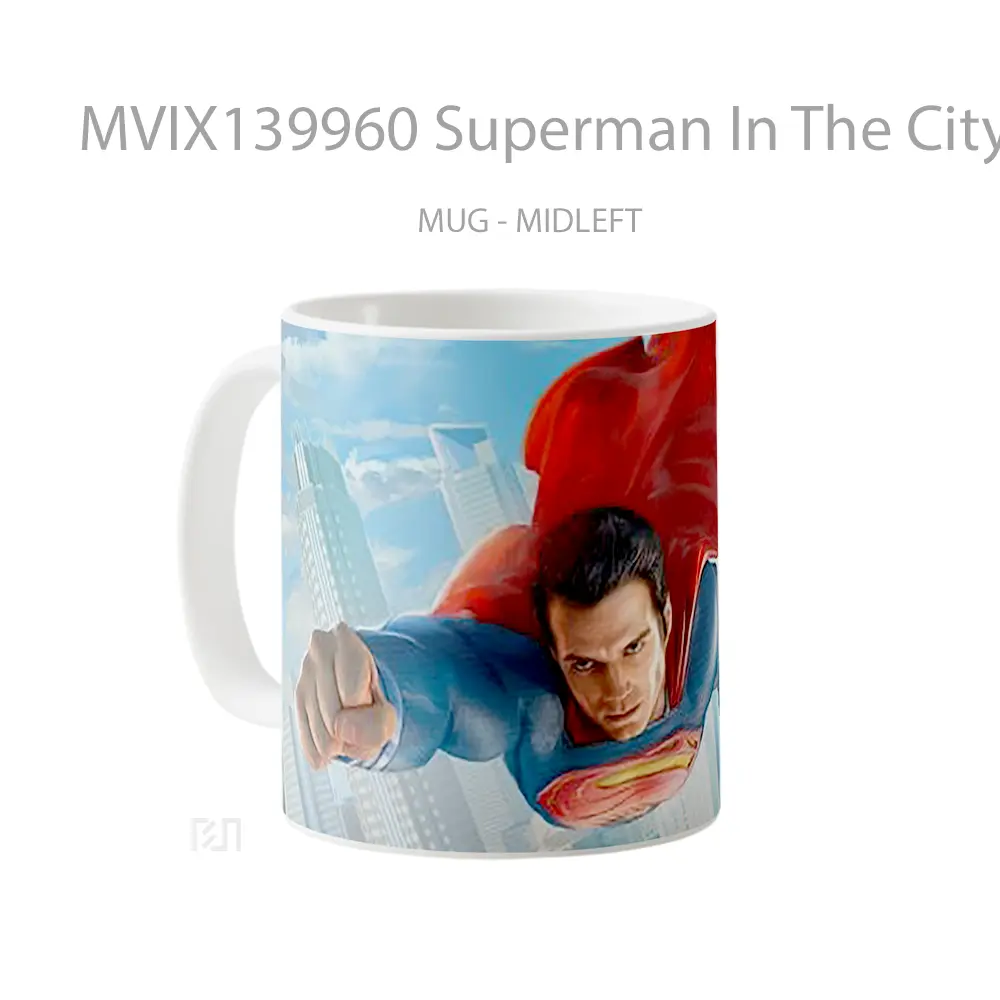 Mug Superman In The City Gelas Superhero - All-side / Desain