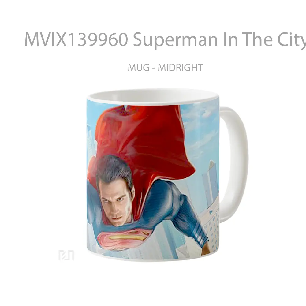 Mug Superman In The City Gelas Superhero - All-side / Desain