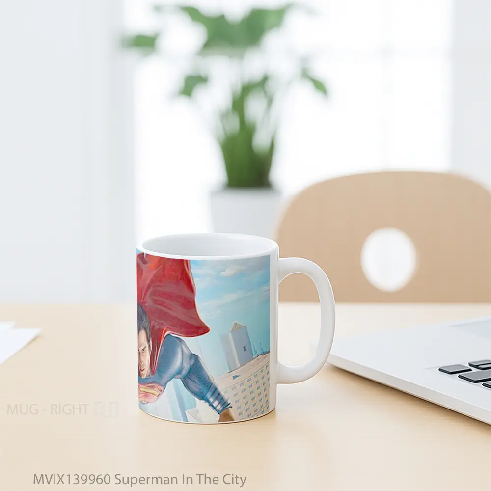 Mug Superman In The City Gelas Superhero - All-side / Desain