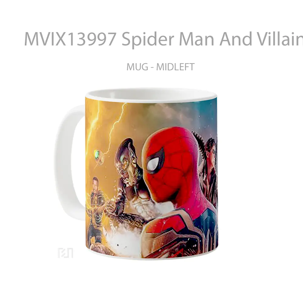 Mug Spider Man And Villains Gelas Superhero - All-side / Desain