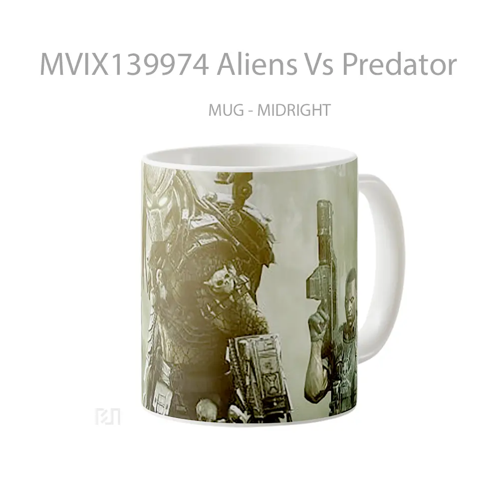 Mug Aliens Vs Predator Gelas Keramik Unik - All-side / Desain