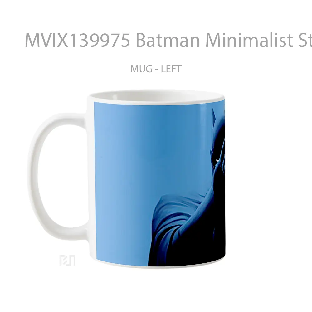 Mug Batman Minimalist Style Blue Background Gelas Superhero - All-side / Desain