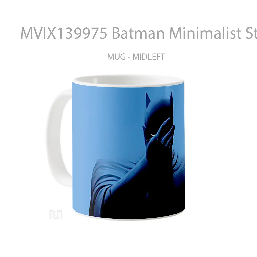Mug Batman Minimalist Style Blue Background Gelas Superhero - All-side / Desain