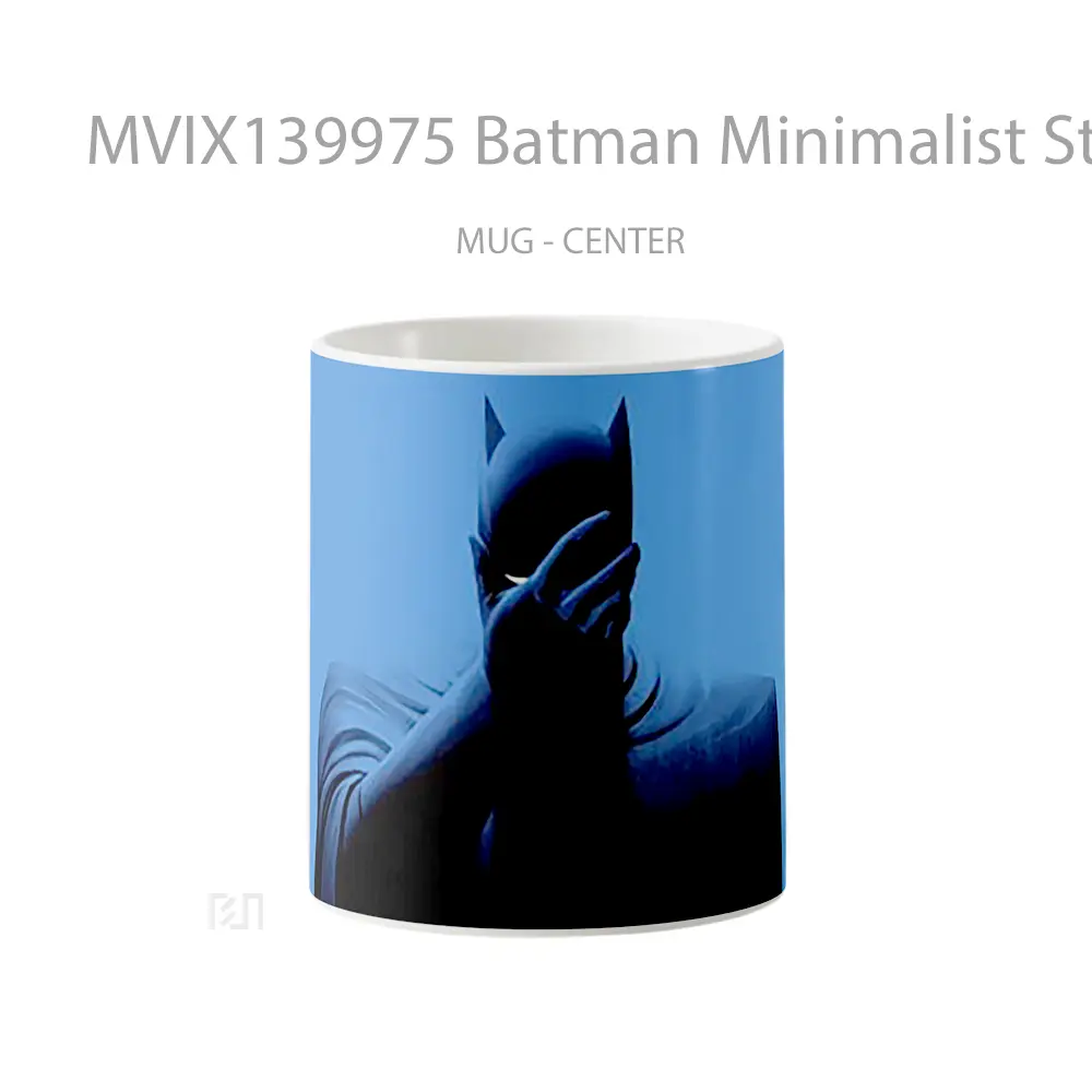 Mug Batman Minimalist Style Blue Background Gelas Superhero
