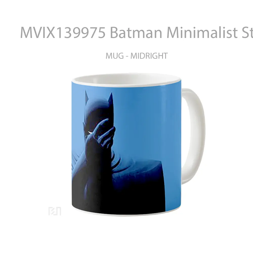 Mug Batman Minimalist Style Blue Background Gelas Superhero - All-side / Desain