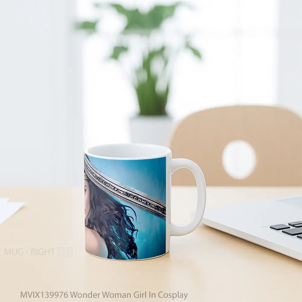 Mug Wonder Woman Girl In Cosplay Gelas Superhero - All-side / Desain