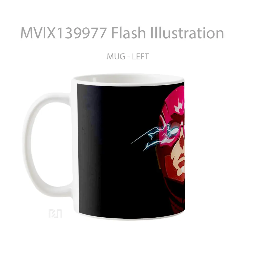 Mug Flash Illustration Gelas Superhero - All-side / Desain