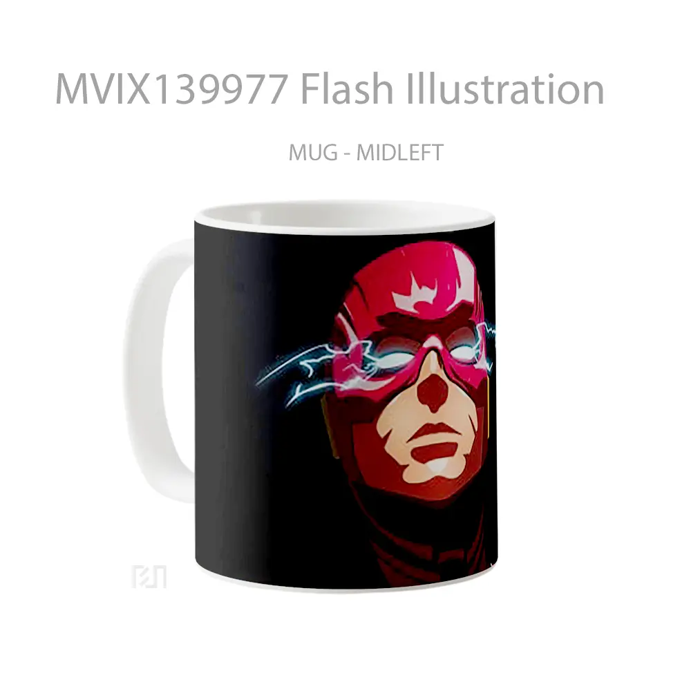 Mug Flash Illustration Gelas Superhero - All-side / Desain
