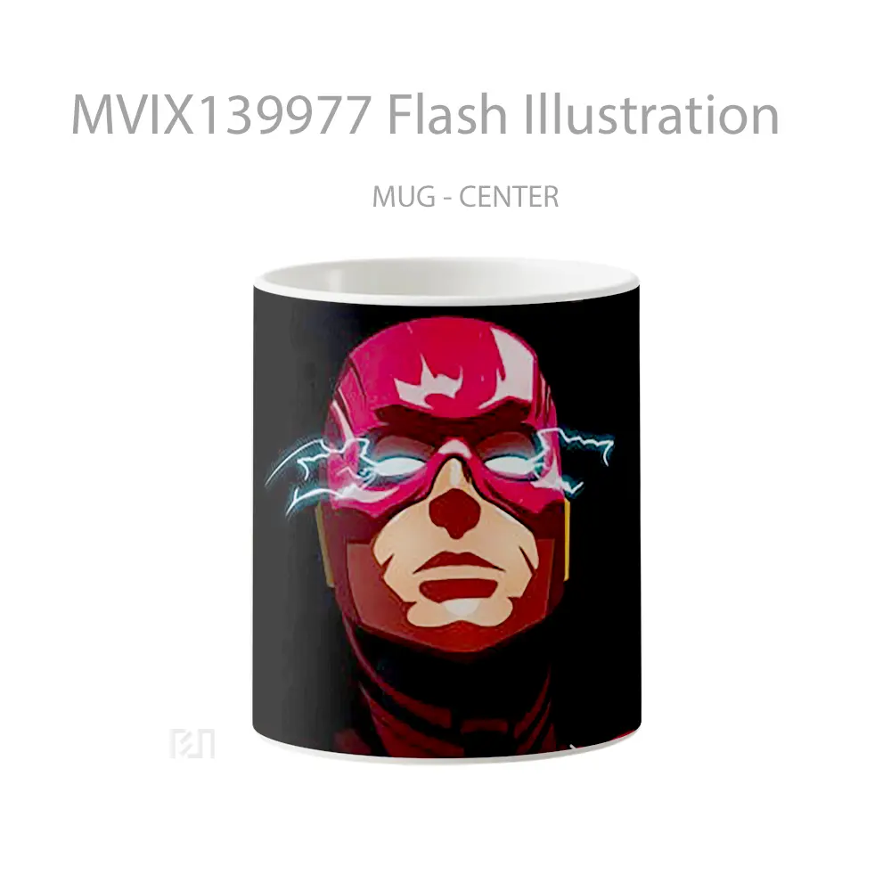 Mug Flash Illustration Gelas Superhero