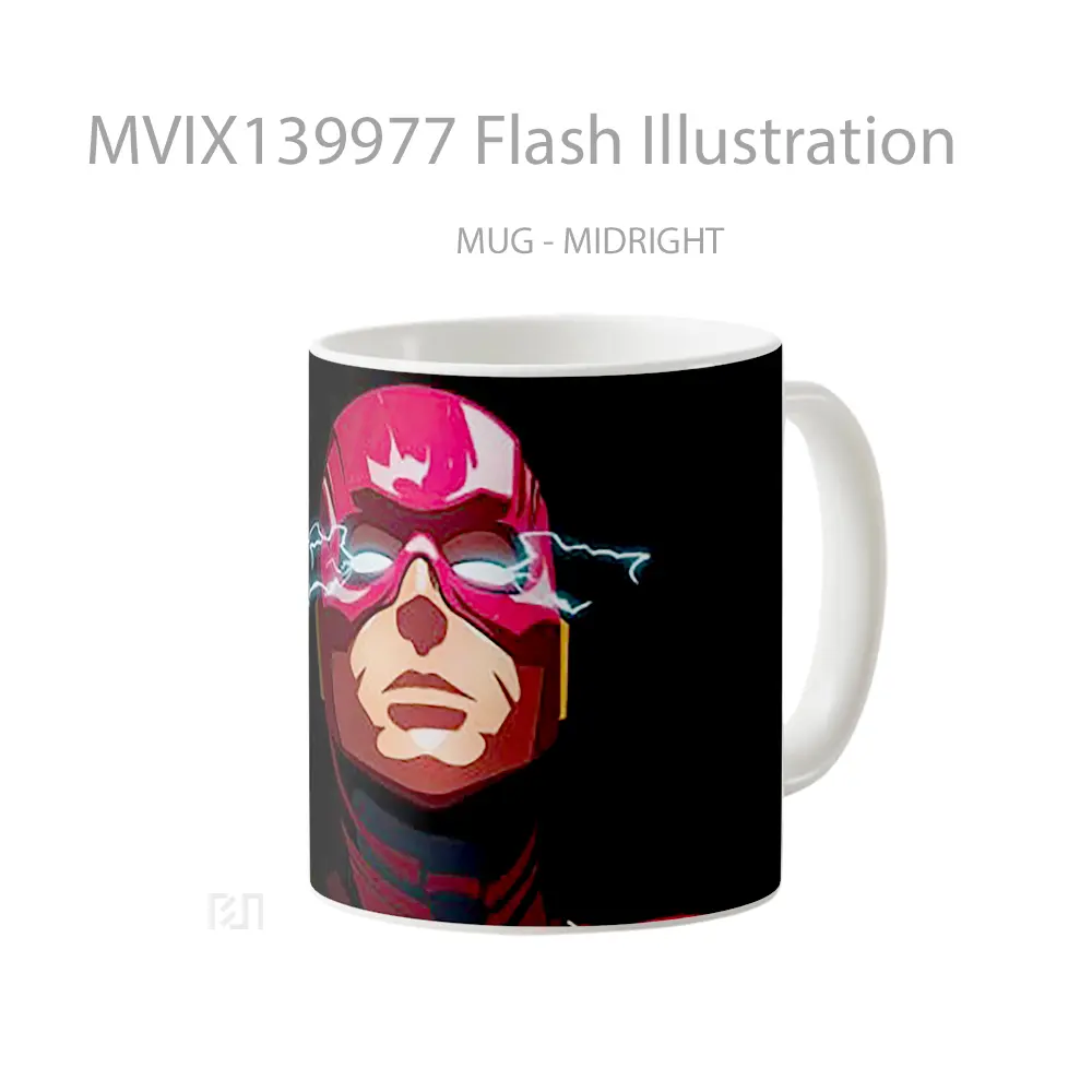 Mug Flash Illustration Gelas Superhero - All-side / Desain