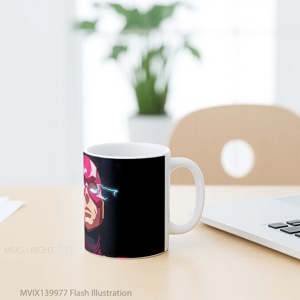 Mug Flash Illustration Gelas Superhero - All-side / Desain