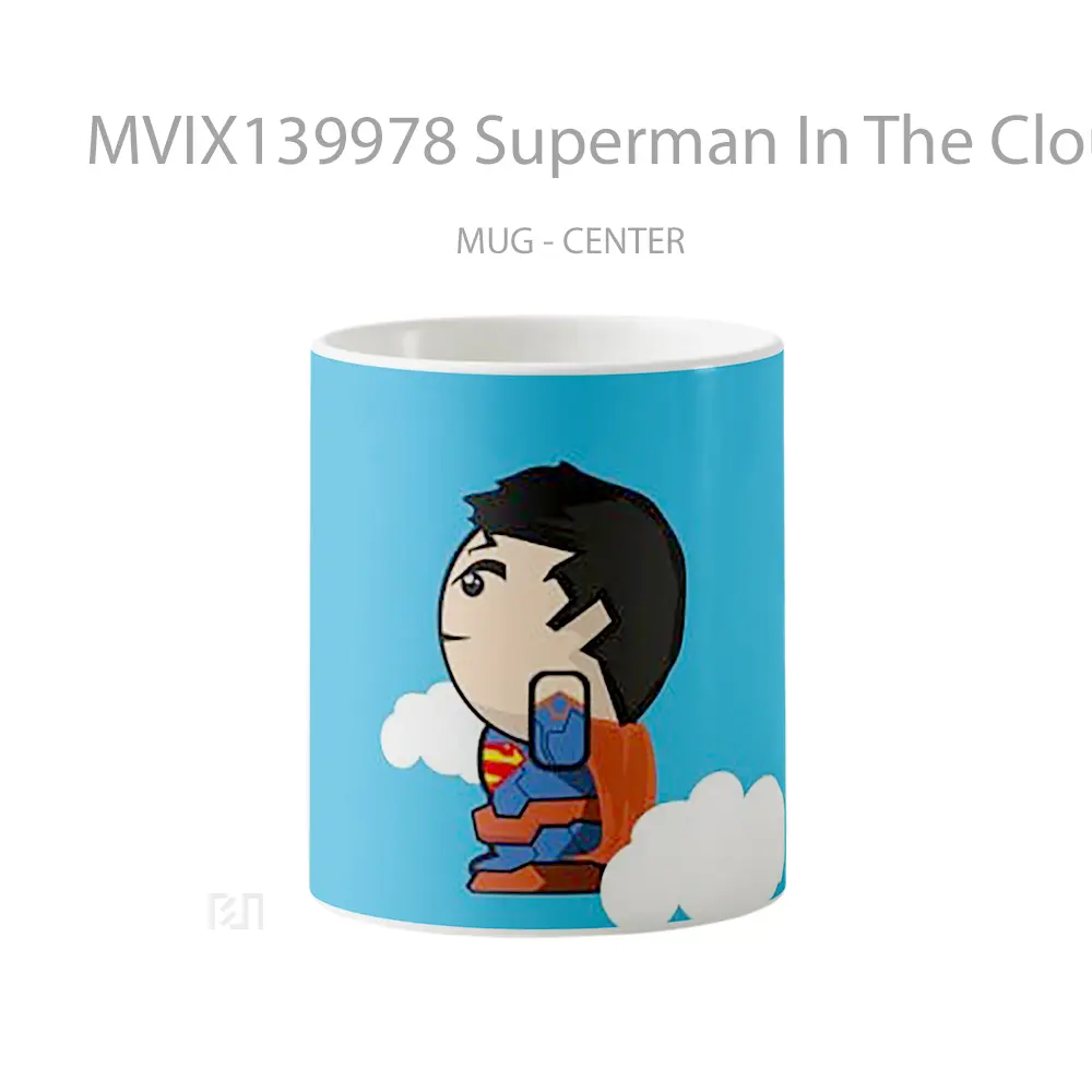 Mug Superman In The Clouds Minimalist Gelas Superhero