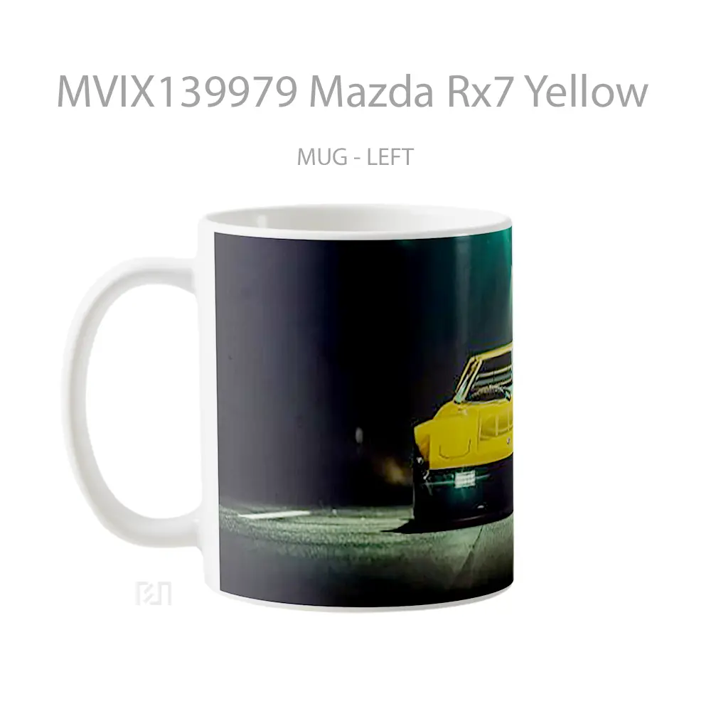Mug Mazda Rx7 Yellow Cangkir Mobil - All-side / Desain