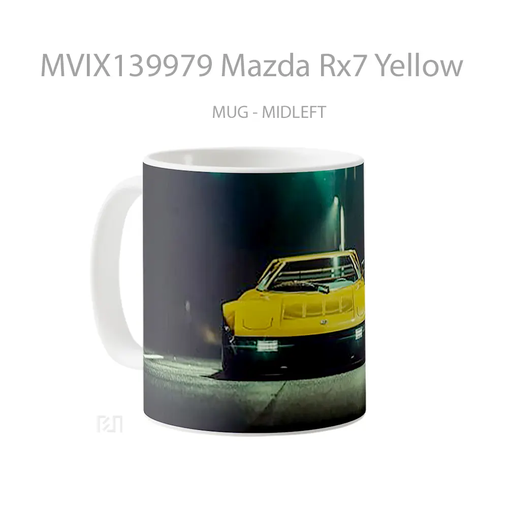 Mug Mazda Rx7 Yellow Cangkir Mobil - All-side / Desain