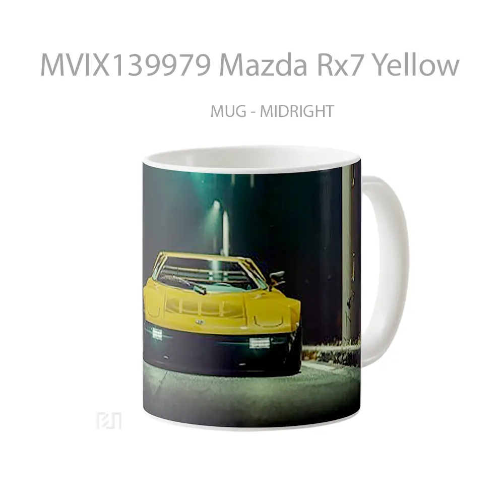 Mug Mazda Rx7 Yellow Cangkir Mobil - All-side / Desain