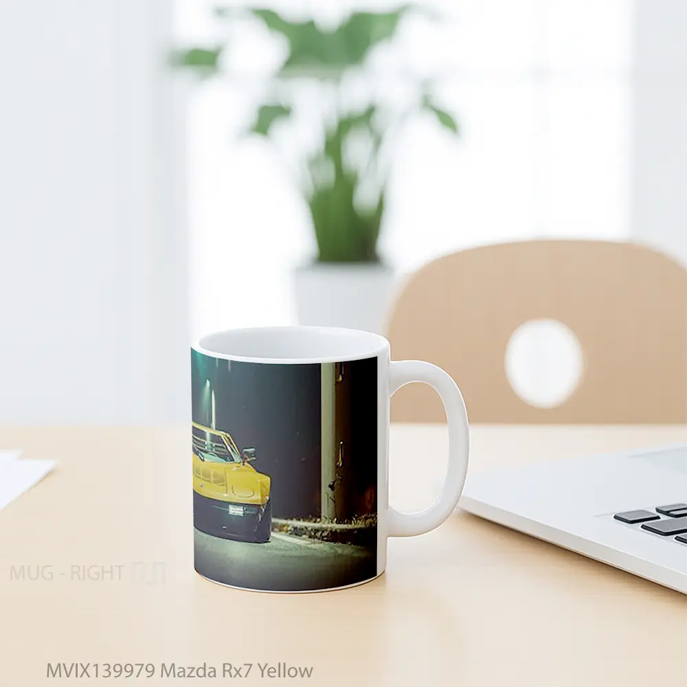 Mug Mazda Rx7 Yellow Cangkir Mobil - All-side / Desain