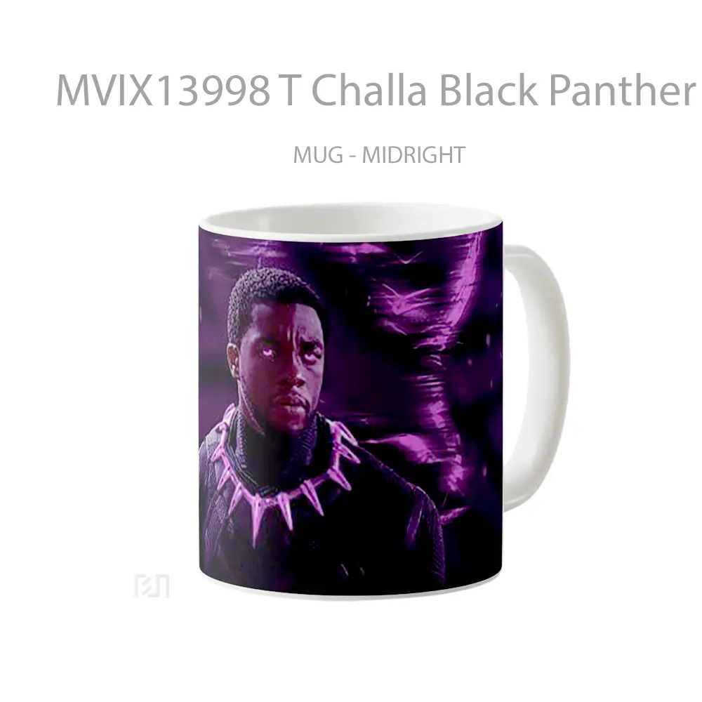 Mug T Challa Black Panther Wakanda Forever Gelas Superhero - All-side / Desain