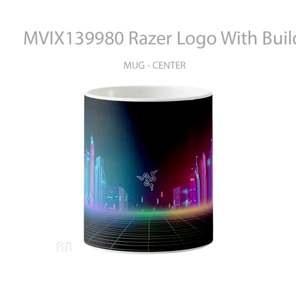 Mug Razer Logo With Buildings Gelas Keramik Unik