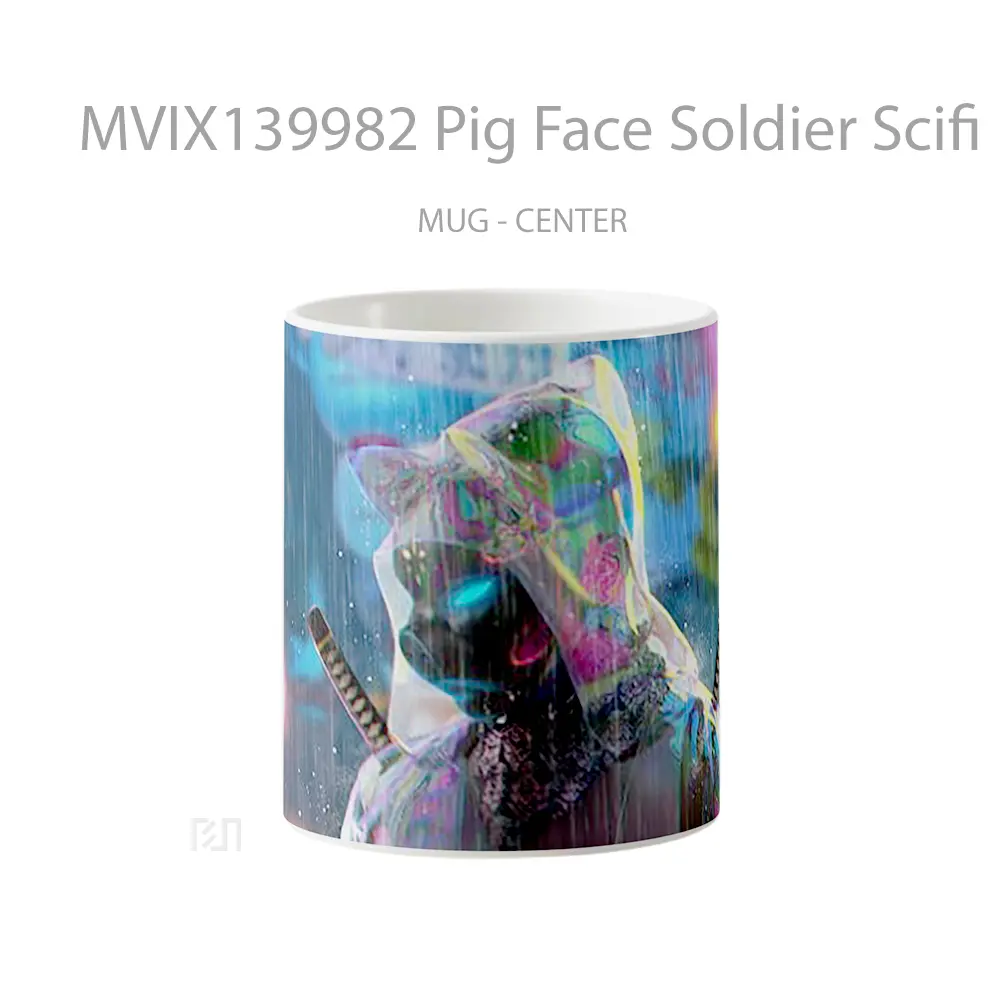 Mug Pig Face Soldier Scifi Gelas Hewan Lucu