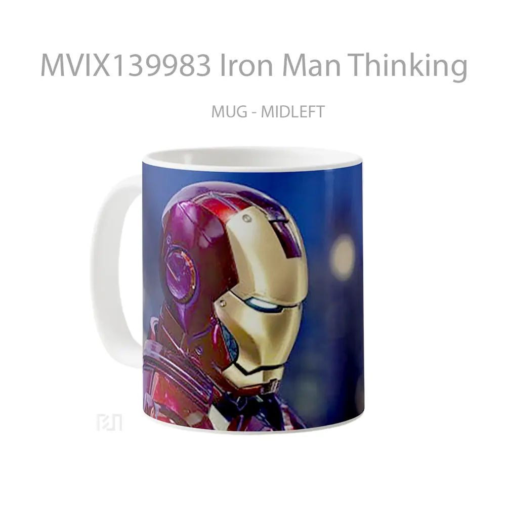 Mug Iron Man Thinking Gelas Superhero - All-side / Desain