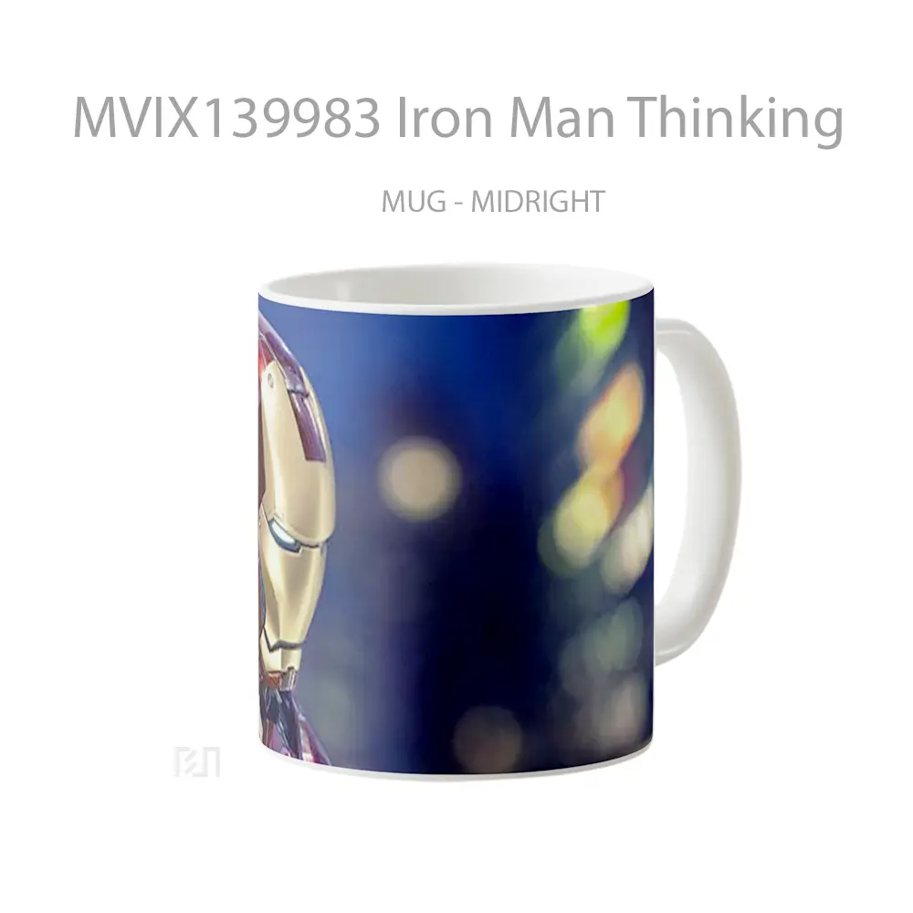 Mug Iron Man Thinking Gelas Superhero - All-side / Desain