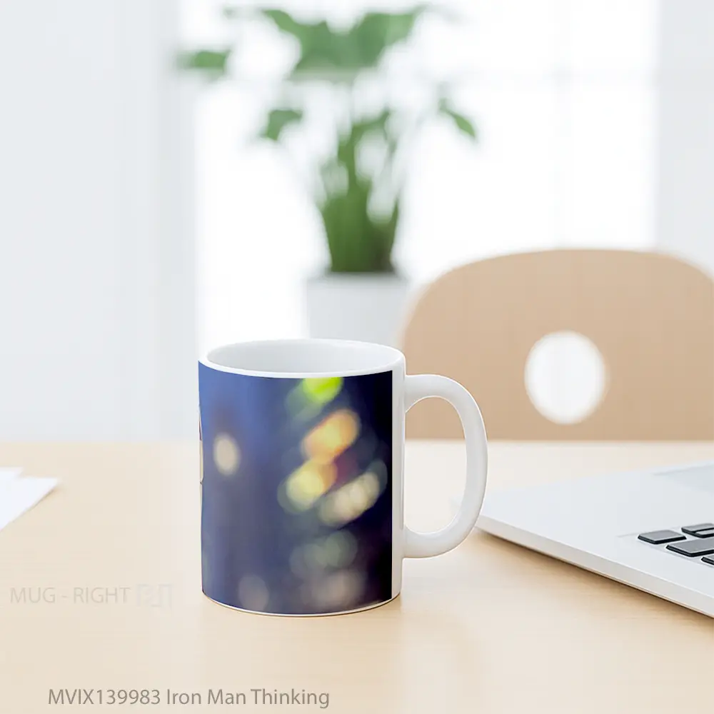 Mug Iron Man Thinking Gelas Superhero - All-side / Desain