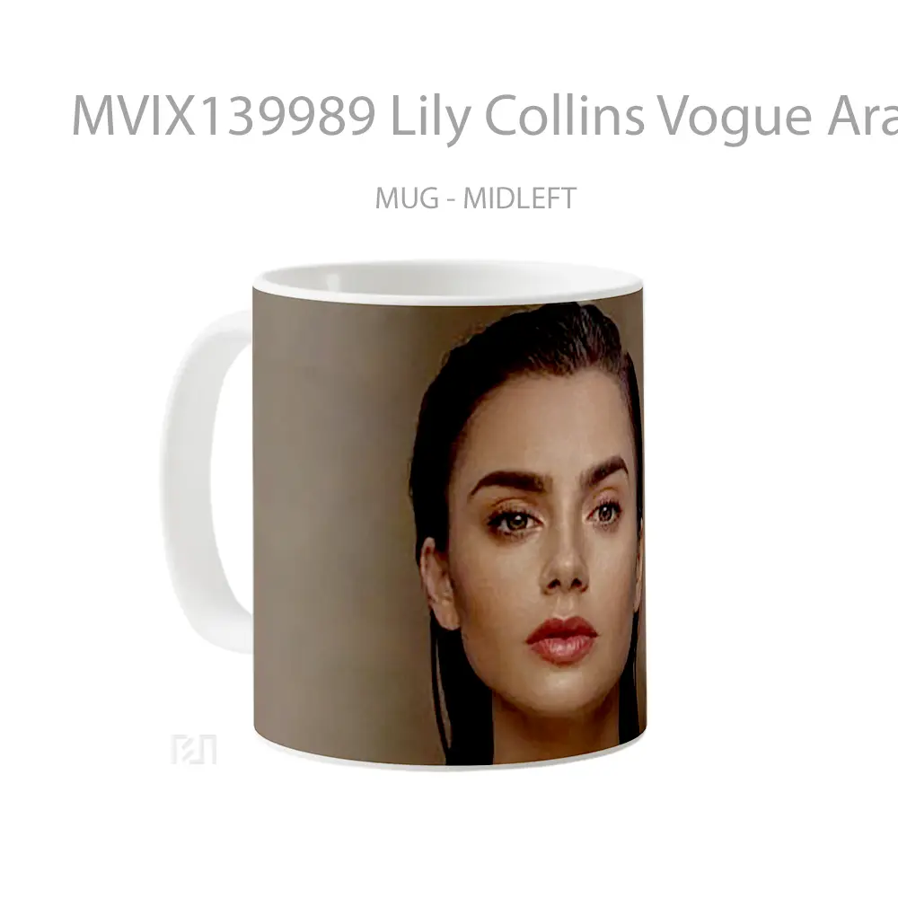 Mug Lily Collins Vogue Arabia Gelas Keramik Unik - All-side / Desain