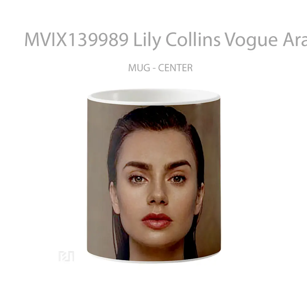 Mug Lily Collins Vogue Arabia Gelas Keramik Unik