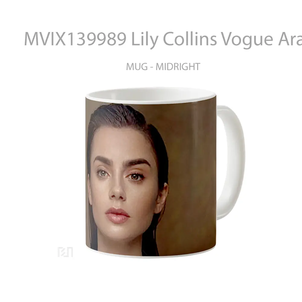 Mug Lily Collins Vogue Arabia Gelas Keramik Unik - All-side / Desain