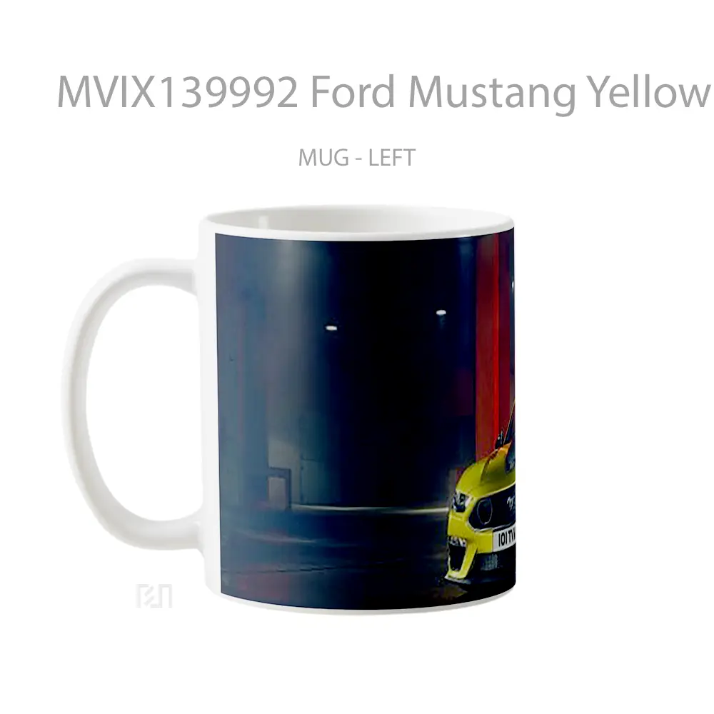 Mug Ford Mustang Yellow Cangkir Mobil - All-side / Desain