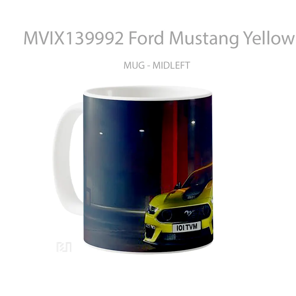 Mug Ford Mustang Yellow Cangkir Mobil - All-side / Desain
