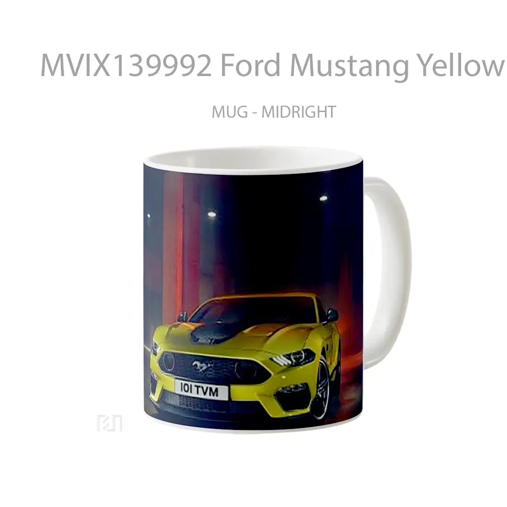 Mug Ford Mustang Yellow Cangkir Mobil - All-side / Desain